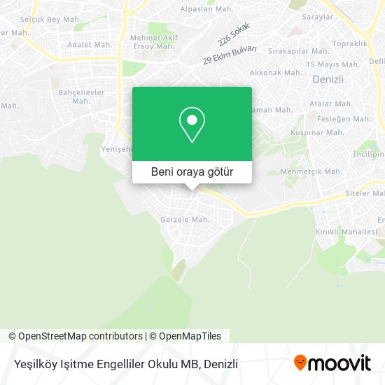 Yeşilköy Işitme Engelliler Okulu MB harita