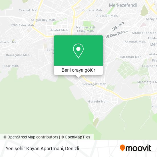 Yenişehir Kayan Apartmani harita