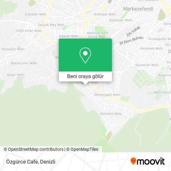 Özgürce Cafe harita