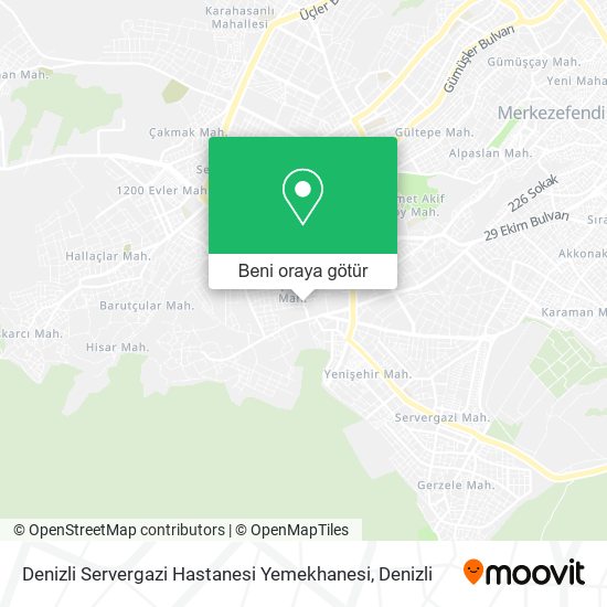 Denizli Servergazi Hastanesi Yemekhanesi harita