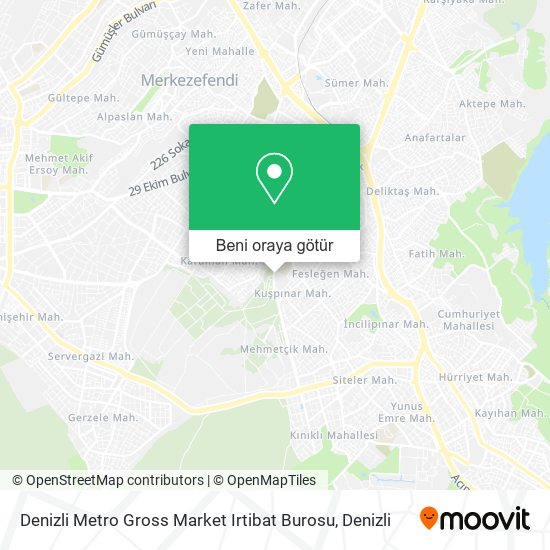 Denizli Metro Gross Market Irtibat Burosu harita