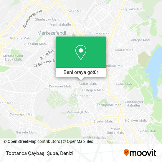 Toptanca Çaybaşı Şube harita