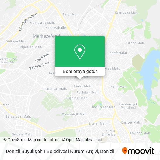 Denizli Büyükşehir Belediyesi Kurum Arşivi harita