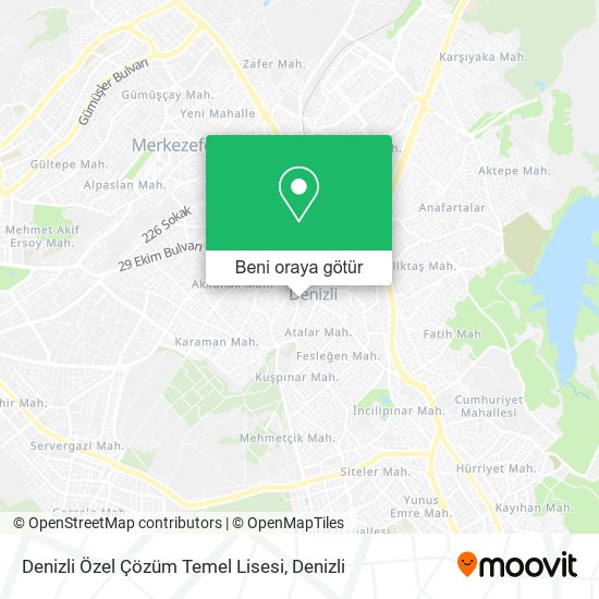 Denizli Özel Çözüm Temel Lisesi harita