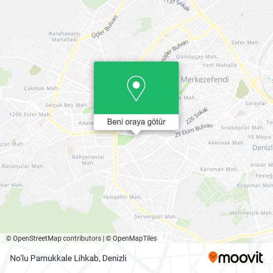No'lu Pamukkale Lihkab harita