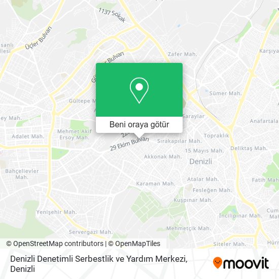 Denizli Denetimli Serbestlik ve Yardım Merkezi harita