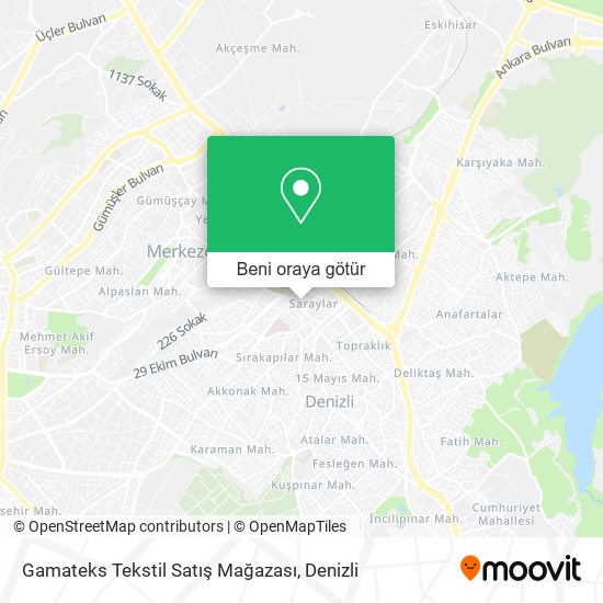Gamateks Tekstil Satış Mağazası harita