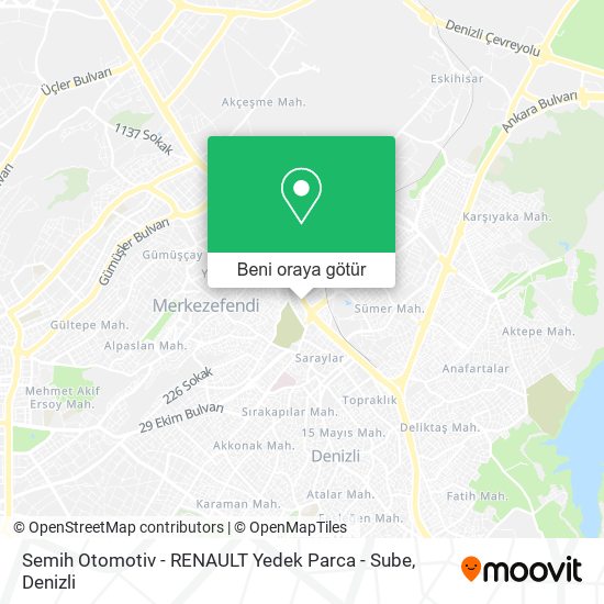 Semih Otomotiv - RENAULT Yedek Parca - Sube harita