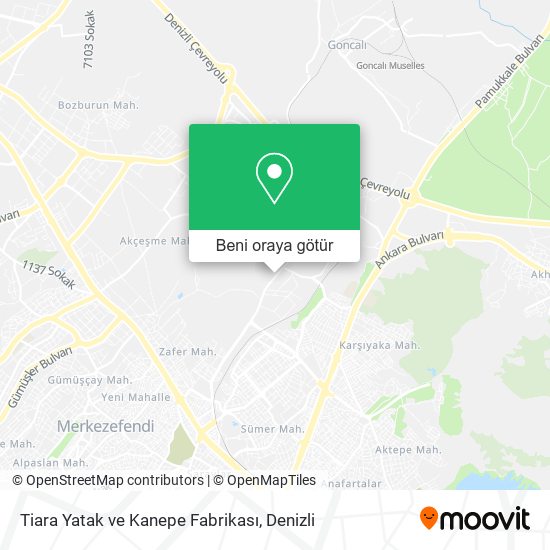 Tiara Yatak ve Kanepe Fabrikası harita