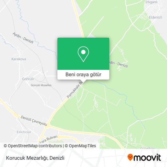 Korucuk Mezarlığı harita