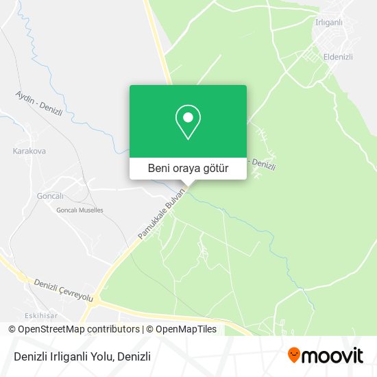 Denizli Irliganli Yolu harita