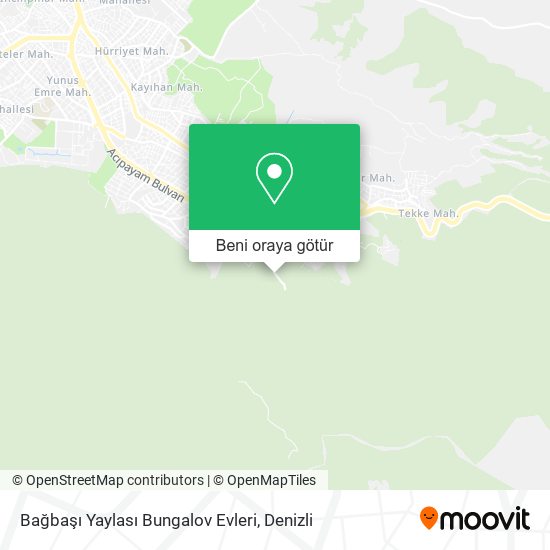 Bağbaşı Yaylası Bungalov Evleri harita