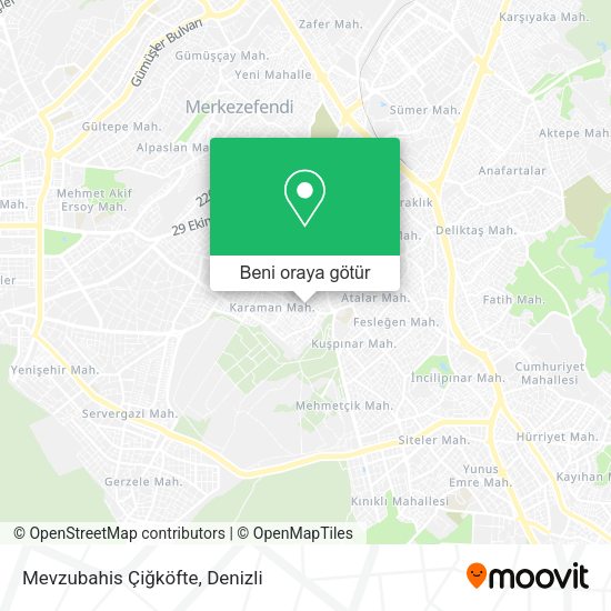 Mevzubahis Çiğköfte harita
