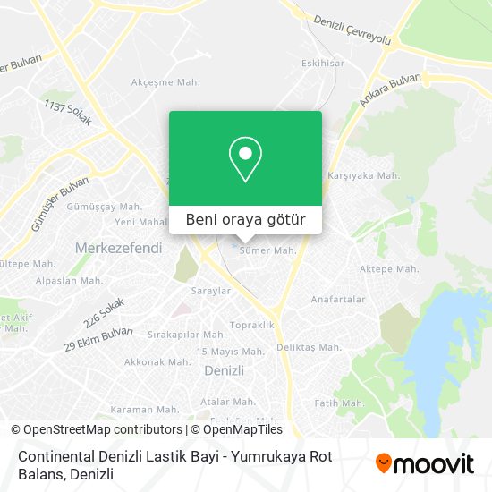 Continental Denizli Lastik Bayi - Yumrukaya Rot Balans harita