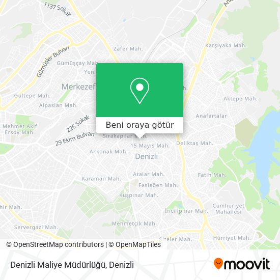 Denizli Maliye Müdürlüğü harita