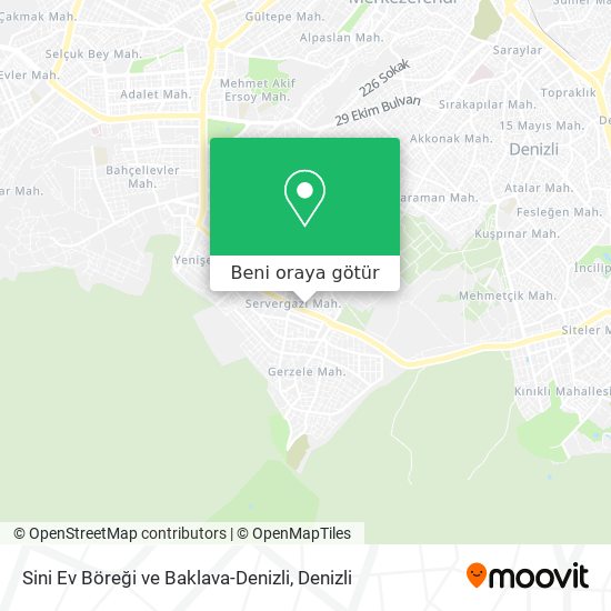 Sini Ev Böreği ve Baklava-Denizli harita