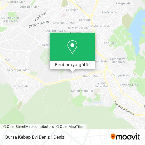 Bursa Kebap Evi Denizli harita