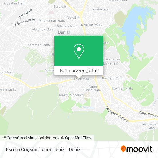 Ekrem Coşkun Döner Denizli harita