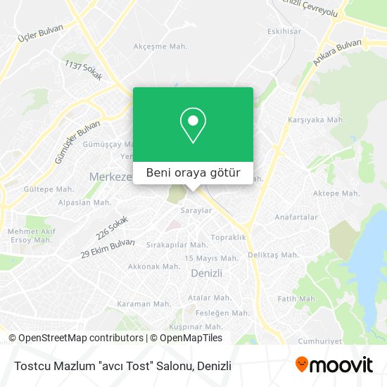 Tostcu Mazlum ''avcı Tost'' Salonu harita