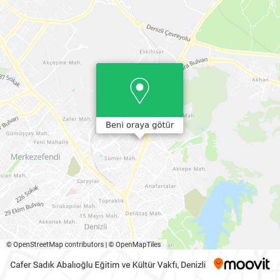 Cafer Sadık Abalıoğlu Eğitim ve Kültür Vakfı harita