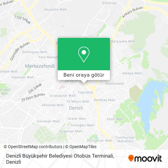 Denizli Büyükşehir Belediyesi Otobüs Terminali harita