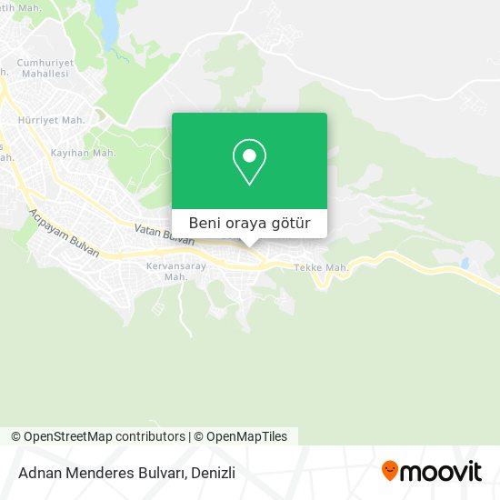 Adnan Menderes Bulvarı harita