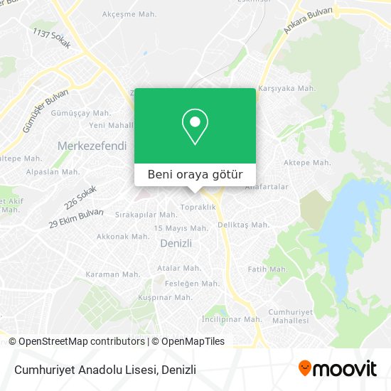 Cumhuriyet Anadolu Lisesi harita