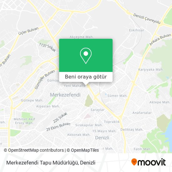 Merkezefendi Tapu Müdürlüğü harita