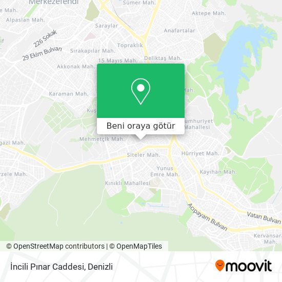 İncili Pınar Caddesi harita