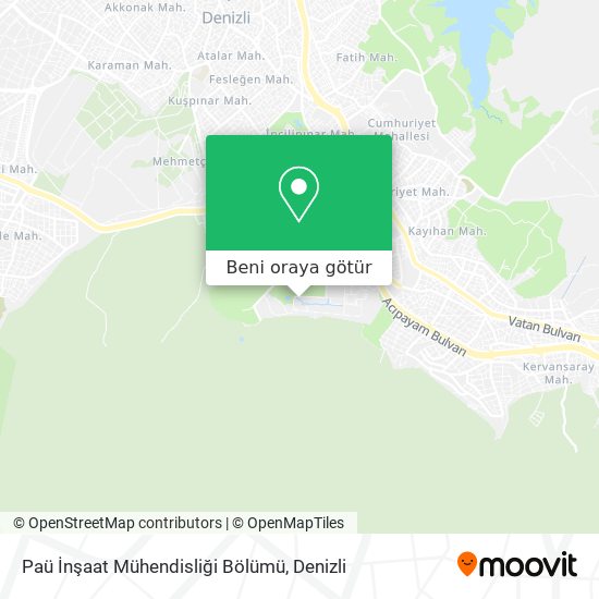 Paü İnşaat Mühendisliği Bölümü harita