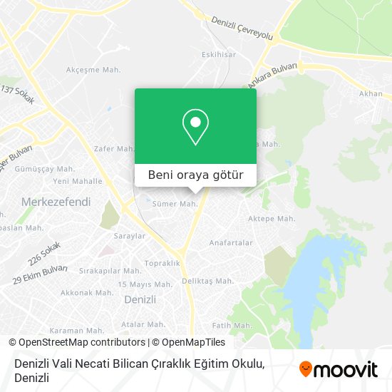 Denizli Vali Necati Bilican Çıraklık Eğitim Okulu harita