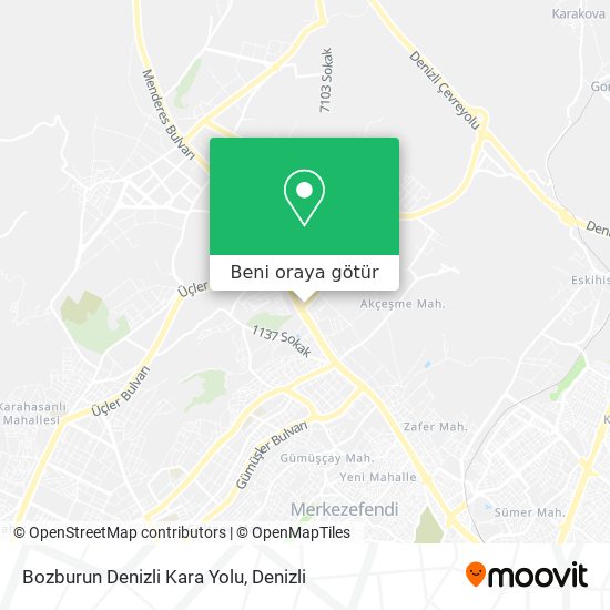 Bozburun Denizli Kara Yolu harita