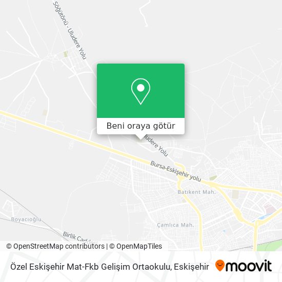 Özel Eskişehir Mat-Fkb Gelişim Ortaokulu harita