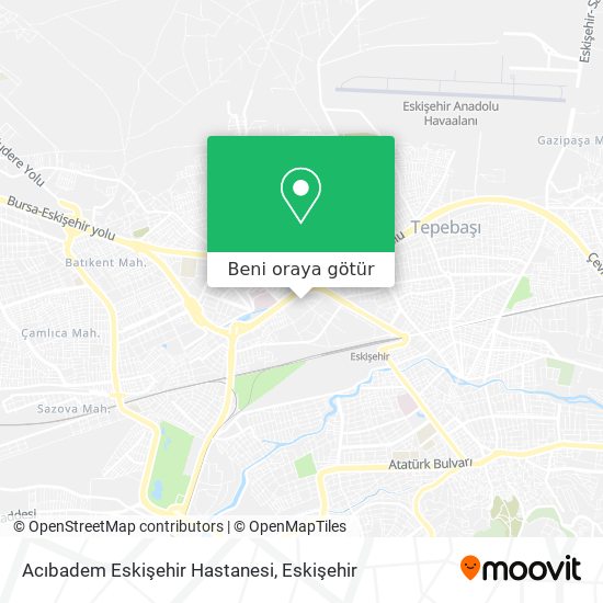 Acıbadem Eskişehir Hastanesi harita