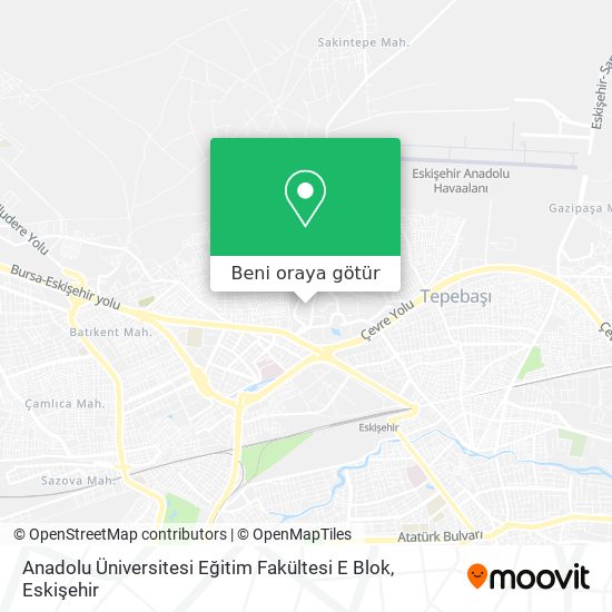 Anadolu Üniversitesi Eğitim Fakültesi E Blok harita