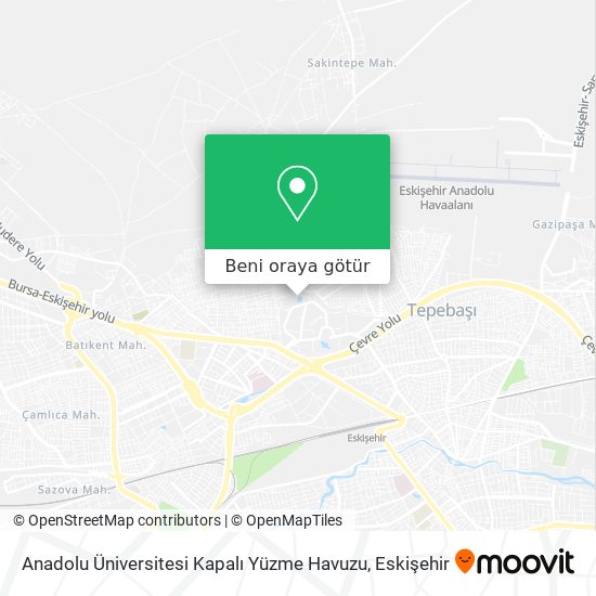Anadolu Üniversitesi Kapalı Yüzme Havuzu harita