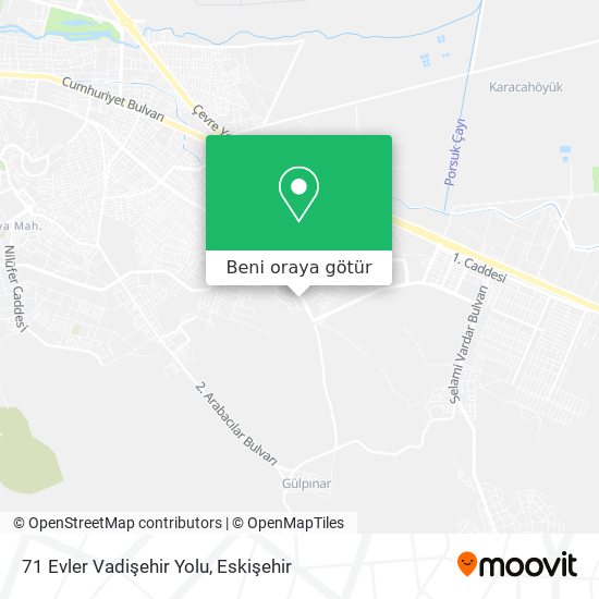 71 Evler Vadişehir Yolu harita