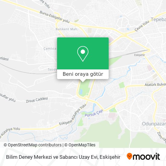 Bilim Deney Merkezi ve Sabancı Uzay Evi harita