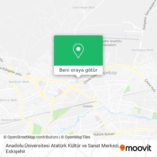 Anadolu Üniversitesi Atatürk Kültür ve Sanat Merkezi harita