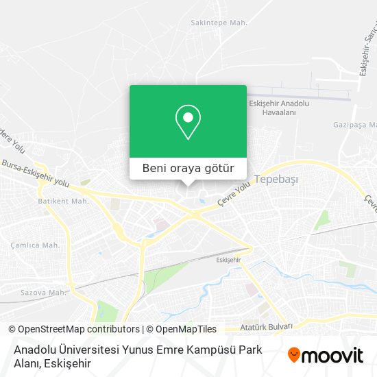 Anadolu Üniversitesi Yunus Emre Kampüsü Park Alanı harita
