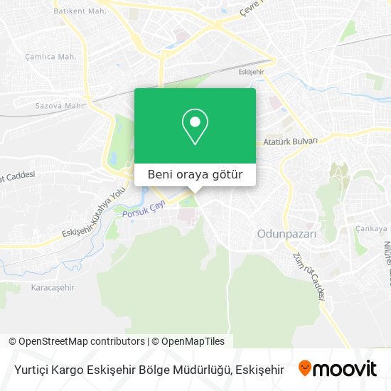 Yurtiçi Kargo Eskişehir Bölge Müdürlüğü harita