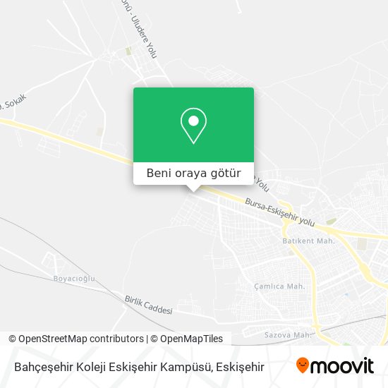 Bahçeşehir Koleji Eskişehir Kampüsü harita