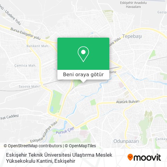 Eskişehir Teknik Üniversitesi Ulaştırma Meslek Yüksekokulu Kantini harita