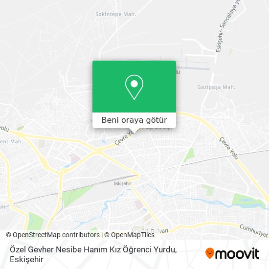 Özel Gevher Nesibe Hanım Kız Öğrenci Yurdu harita