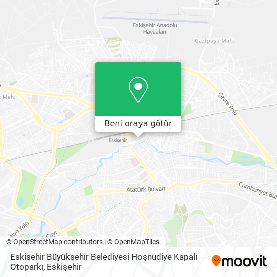 Eskişehir Büyükşehir Belediyesi Hoşnudiye Kapalı Otoparkı harita