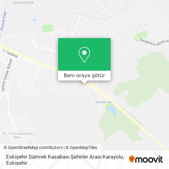 Eskişehir Dümrek Kasabası Şehirler Arası Karayolu harita