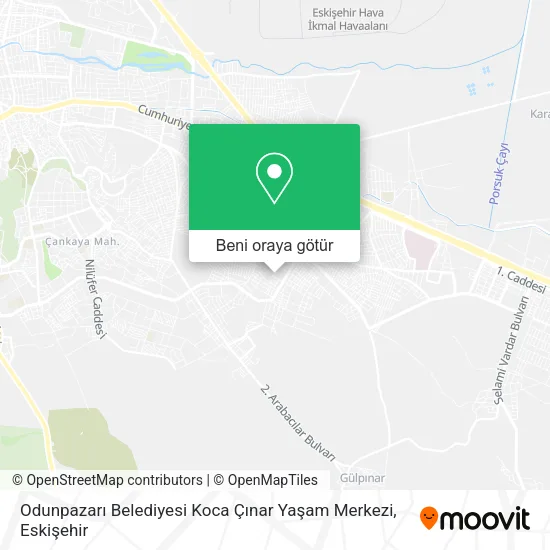 Odunpazarı Belediyesi Koca Çınar Yaşam Merkezi harita