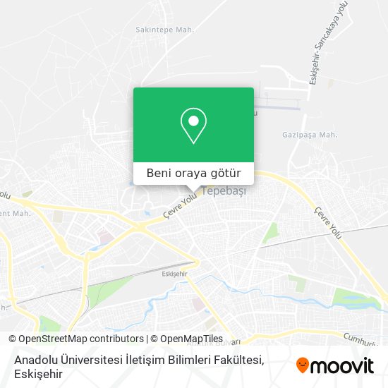Anadolu Üniversitesi İletişim Bilimleri Fakültesi harita