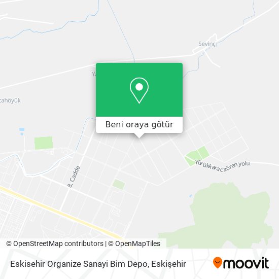 Eskisehir Organize Sanayi Bim Depo harita