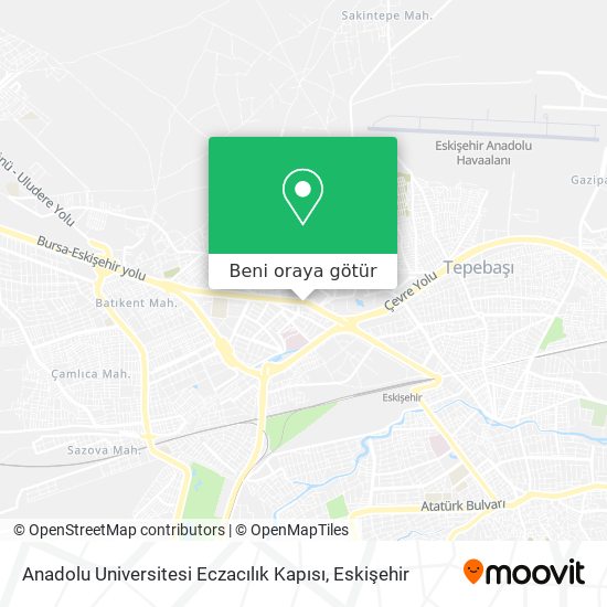 Anadolu Universitesi Eczacılık Kapısı harita